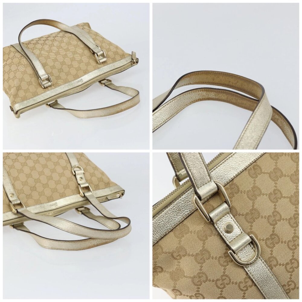 GUCCI GG Canvas Abbey Tote Bag Beige Gold 141470 Auth 156041 - Picture 16 of 16
